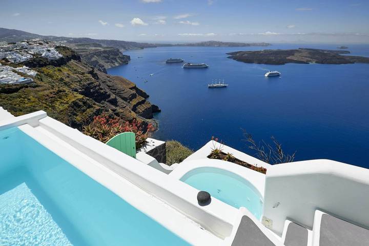 Ferienhaus für 3 Personen, mit Terrasse und Whirlpool auf Santorin