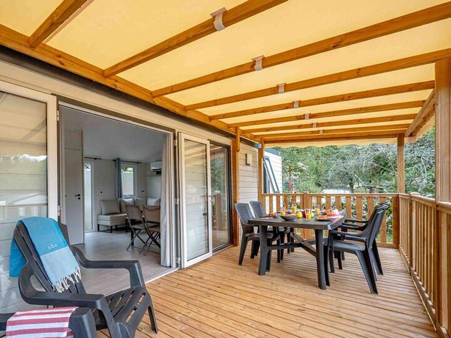 Camping Les Cigales -  Ciela Village - Mobilheim 4 personen - Ciela Privilège - 2 Schlafzimmer - Grill in Rocamadour, Quercy