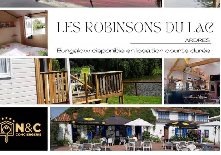 Camping pour 4 personnes, avec jardin et terrasse ainsi que vue sur le lac et vue