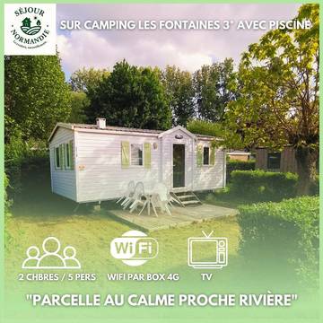 Camping pour 5 personnes, avec jardin ainsi que terrasse et piscine dans l' Eure