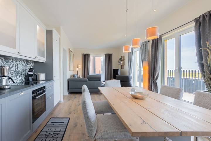 Ferienwohnung für 4 Personen, mit Balkon und Terrasse sowie Sauna und Seeblick in Nordstrand - 3