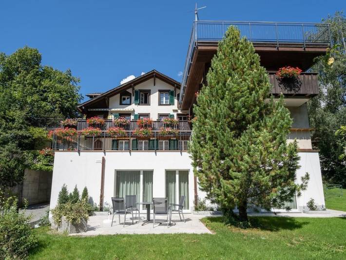 Ferienwohnung für 4 Personen, mit Terrasse und Garten sowie Ausblick