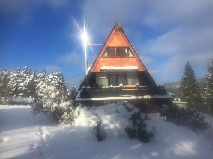 Ferienhaus für 8 Personen, mit Balkon und Terrasse sowie Garten und Ausblick im Fichtelgebirge