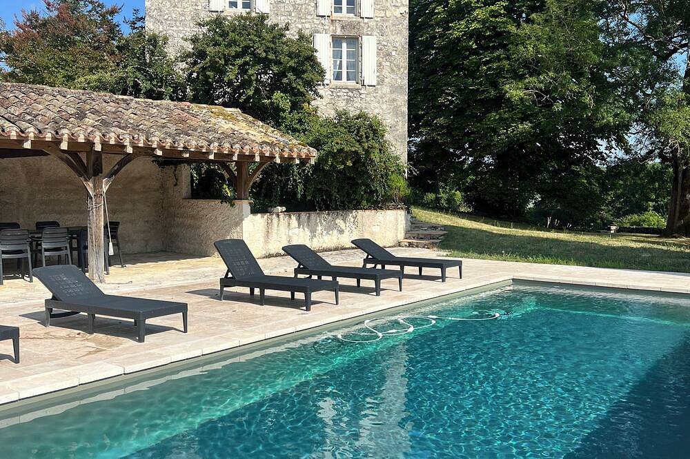 Private swimming pool - Charming Quercy stone house in Roquecor, Quercy
