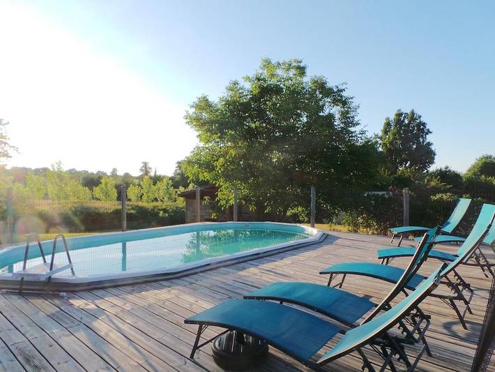 Maison de vacances pour 8 personnes, avec Balcon et Terrasse ainsi que Jardin et Piscine