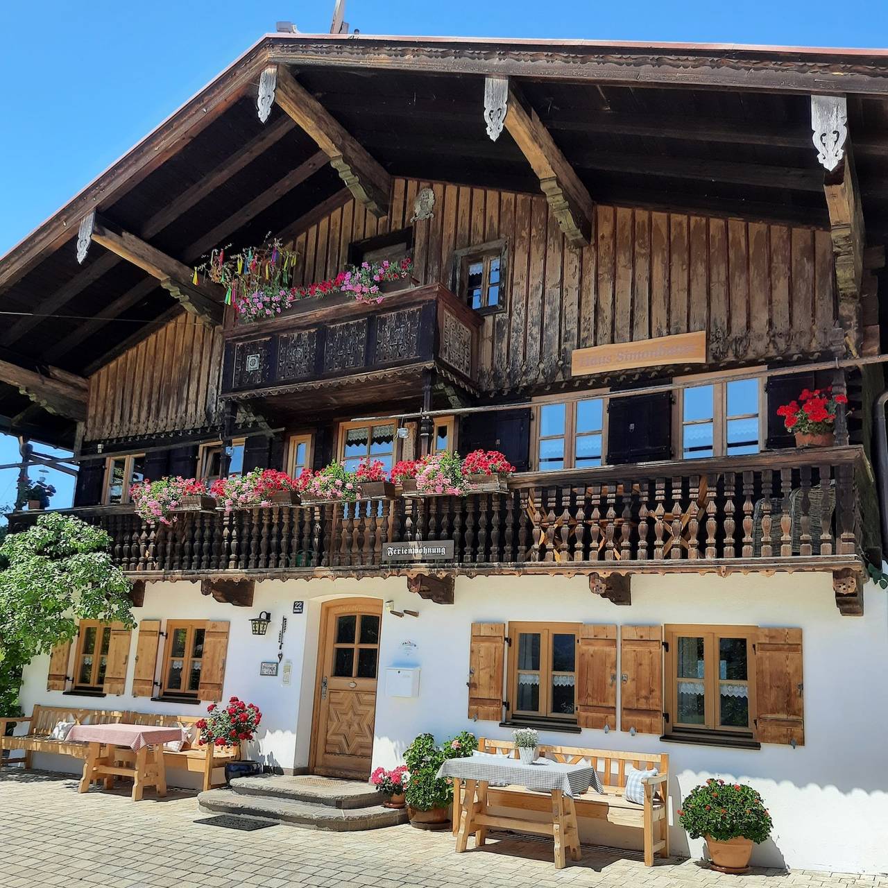 Ganze Ferienwohnung, Haus Simonbauer - Zwei-Raum-Wohnung Bergblick 35qm, Dusche/Wc, Extra-Schlafzimmer, Küche in Reit im Winkl, Bayerische Alpen