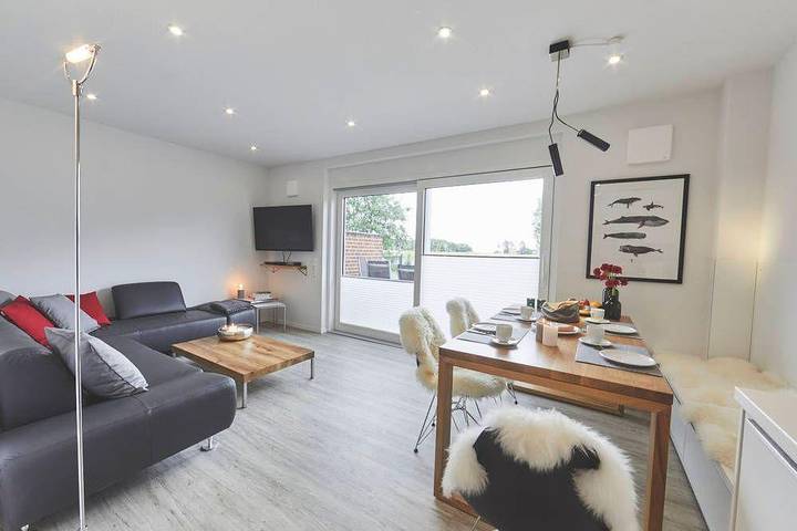 Ferienhaus für 6 Personen, mit Terrasse und Sauna sowie Garten in Norden und Umgebung