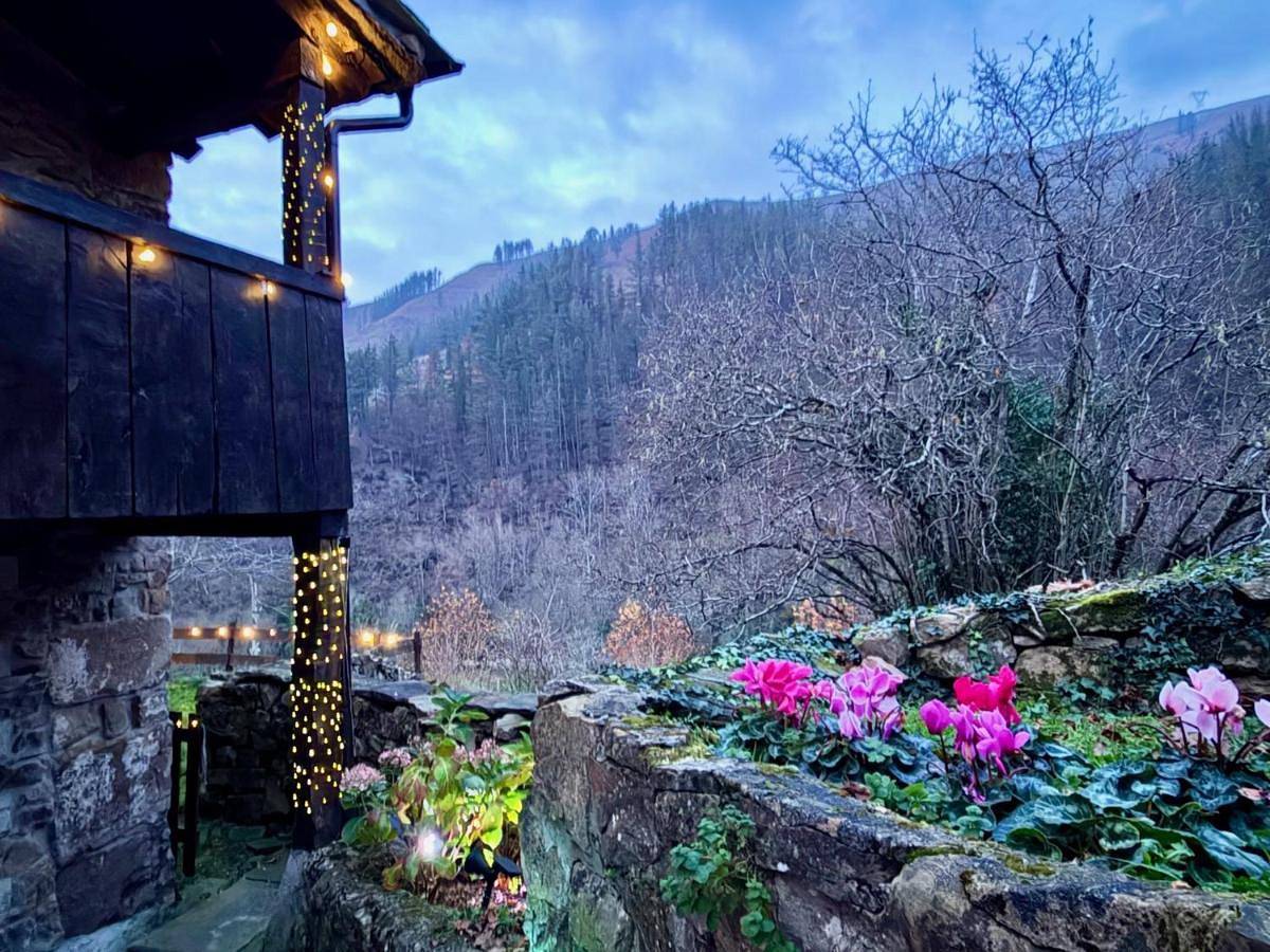 Cabaña La Gurueba, frente rio y cascada in Vega de Pas, Cordillera Cantábrica