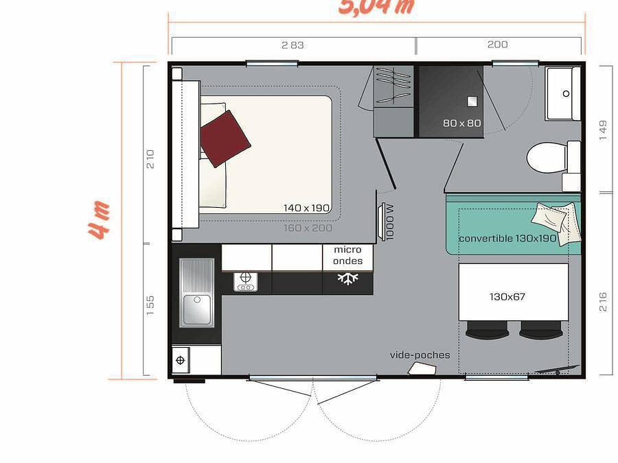 Flower Camping le Peyrelade - Mobilhome 3 personas - Mobilhome Classique 1 habitación + Terraza - 2 personas + 1 niño -10 años in Rivière-sur-Tarn, Parc naturel régional des Grands Causses