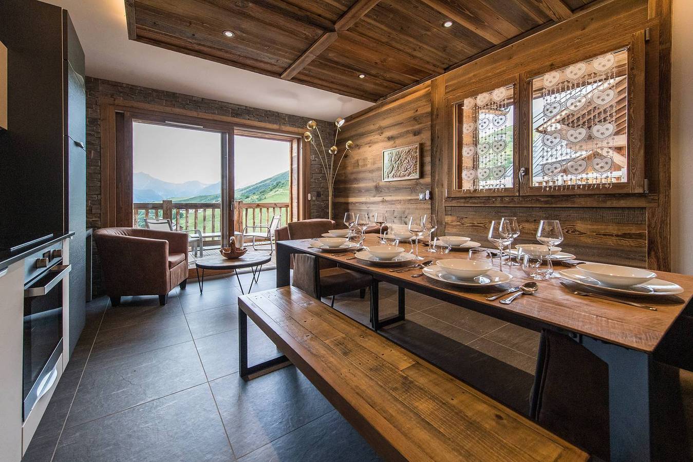 Ganze Wohnung, Large apartment in old wood on the slopes, panoramic view - up to 9 guests in La Toussuire, Fontcouverte-la-Toussuire