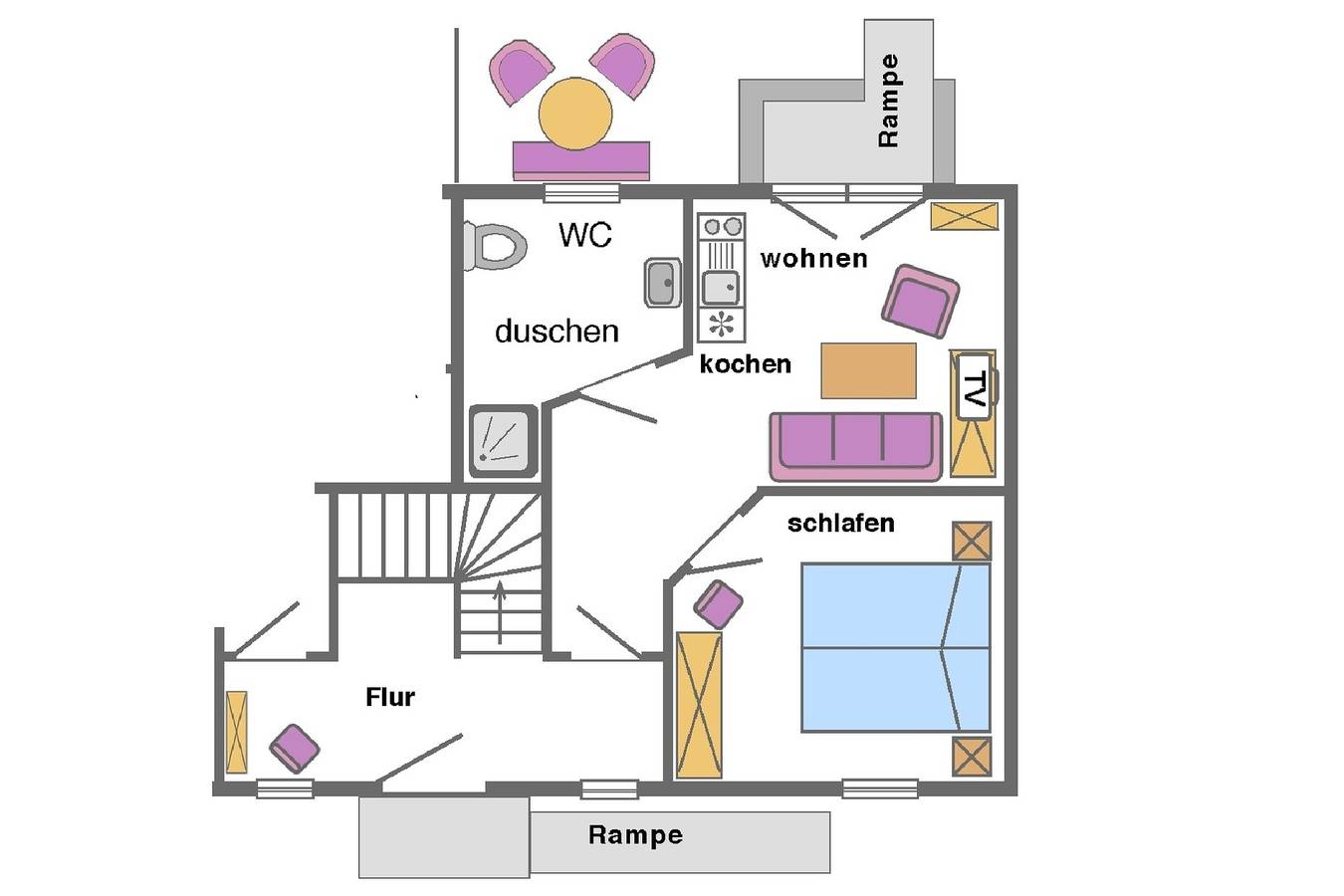 Ganze Ferienwohnung, Landhaus am Teich - Saaler Bodden - Ferienwohnung orange in Saal, Vorpommern-Rügen