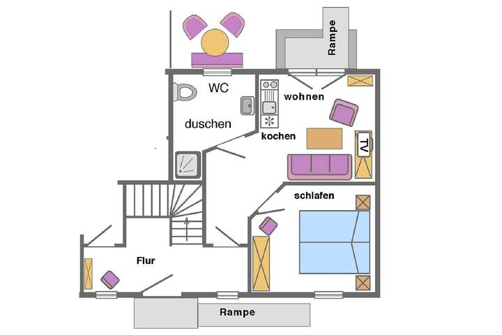 Ferienwohnung für 3 Personen, mit Terrasse und Garten in Saal - 4
