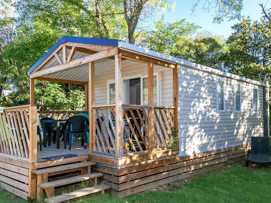 Camping La Garenne - Mobile home 6 persons - Mh2 Premium + terrace 8 m², with sanitary facilities in Néfiach, Perpignan region