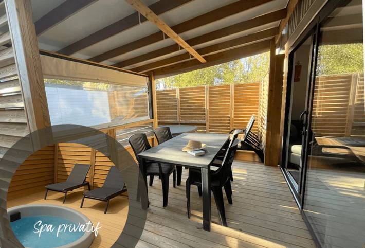 Mobil home pour 2 personnes, avec bassin pour enfant et sauna - 1