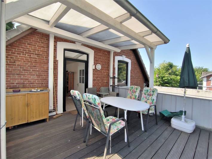 Ganze Ferienwohnung, Hensen: FeWo mit überdachter Terrasse im Ortskern von Tarp - Ferienwohnung Hensen in Tarp, Grünes Binnenland