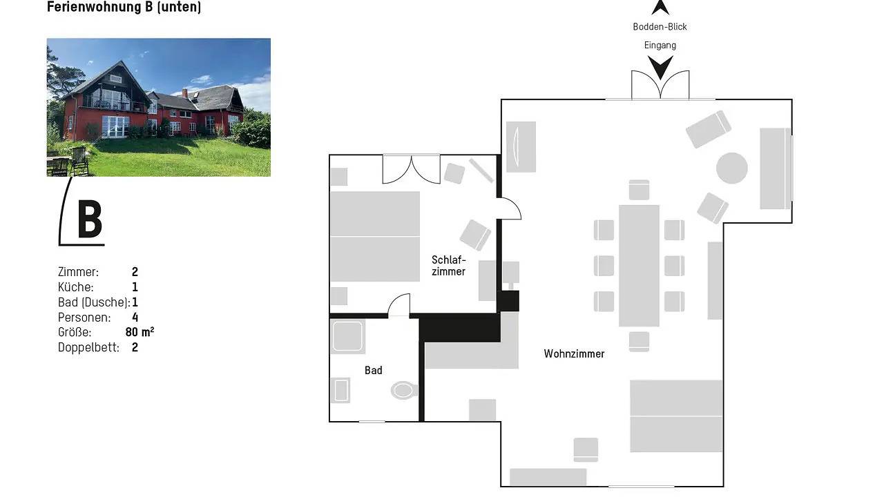 Ganze Ferienwohnung, Ferienwohnung für 4 Personen (80 m²) in Neuenkirchen (Rügen) in Neuenkirchen (Rügen), Rügen