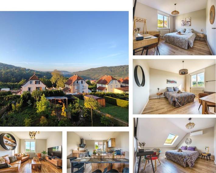 Gîte pour 6 personnes, avec terrasse et vue dans Apach