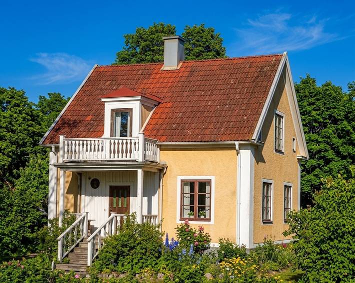Ferienhaus für 6 Personen, mit Balkon und Terrasse sowie Garten in Karlsborg