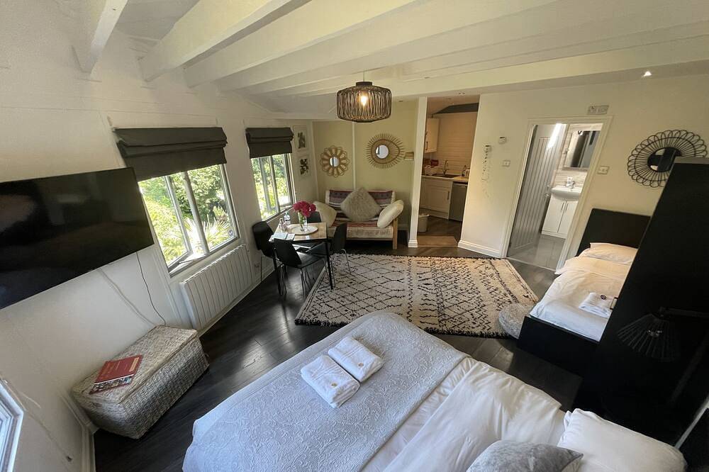 Secluded Lodge at the top of the garden. Free Parking, Dog Friendly £20 per pet in Brighton, Sussex