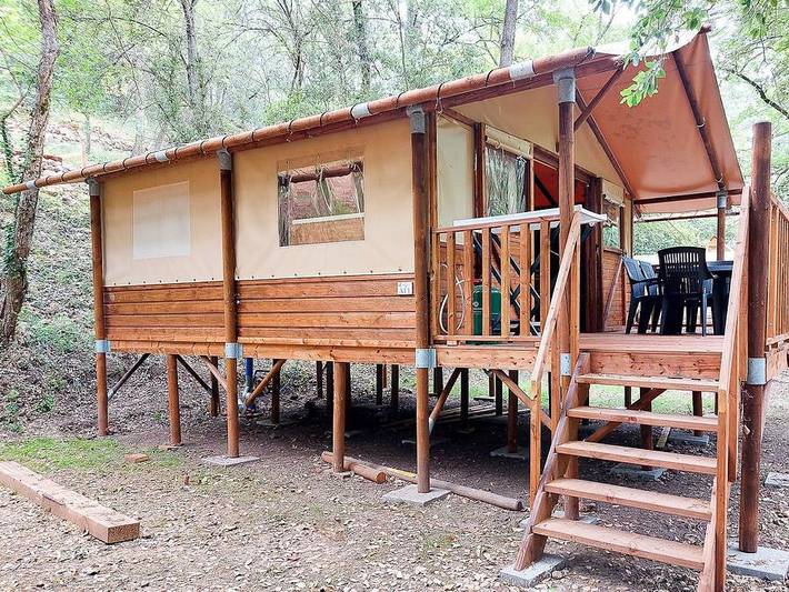 Camping Les Bords de Cèze - Safarizelt 6 personen - Paillote auf Stelzen in Cornillon, Nimes und Umgebung