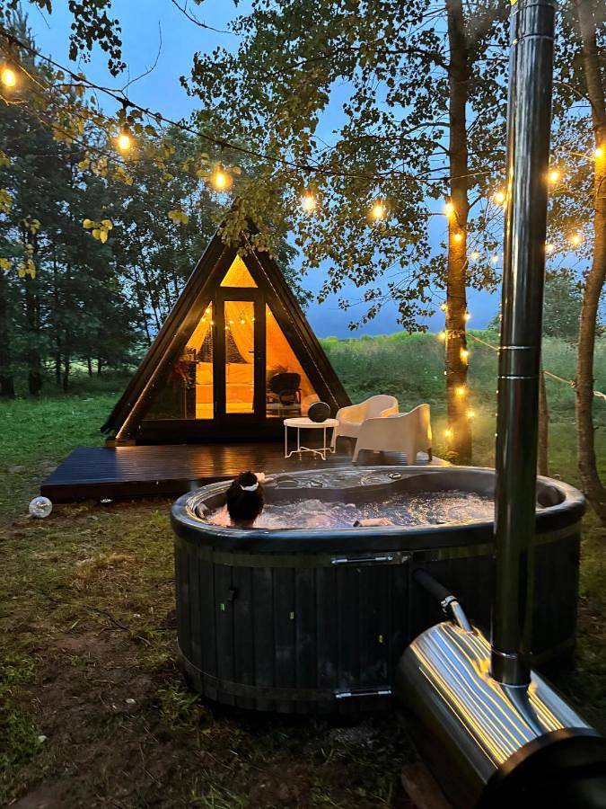 Lodge for 2 people, with Hot tub and Terrace as well as Garden and View in Latvia
