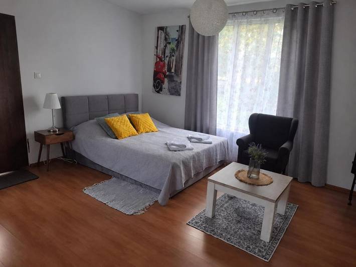 Ferienhaus für 2 Personen, mit Garten und Ausblick in Dargobądz