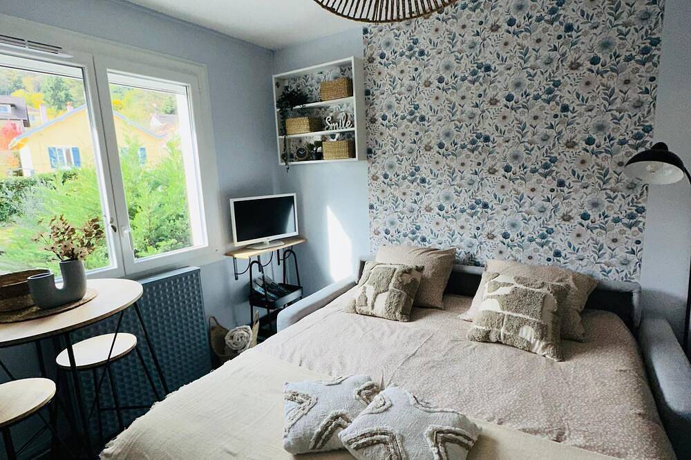 Entire apartment, La chambre de Sophie Studio with garage in quiet location near town center in Lons-le-Saunier, Jura