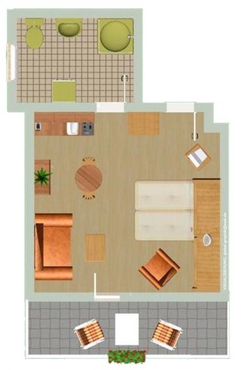 Ganze Ferienwohnung, Ein-Raum-Ferienwohnung in Büsum, Dithmarschen