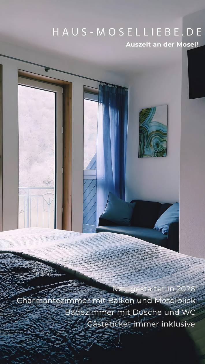 Camera con colazione, balcone e vista Mosella per 2 persone (17 m²) a Ediger-Eller in Ediger-Eller, Cochem-Zell