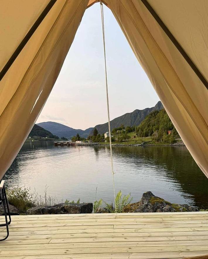 Zelt für 2 Personen, mit Terrasse und Ausblick in Selje - 2