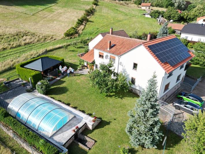 Ferienwohnung für 6 Personen, mit Ausblick und Garten sowie Pool in Moorgrund