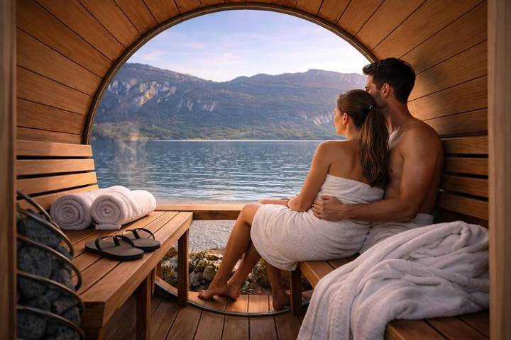 Maison de vacances pour 8 personnes, avec Terrasse et Jardin ainsi que Sauna et Vue