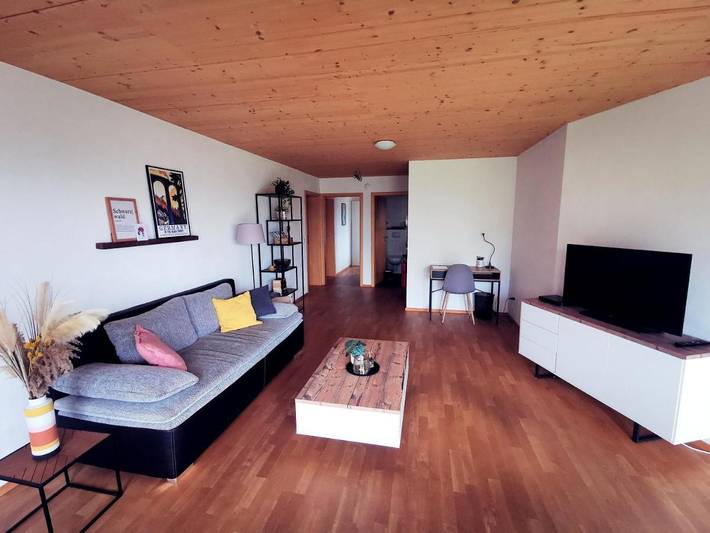 Ferienwohnung für 4 Personen, mit Terrasse und Garten sowie Ausblick