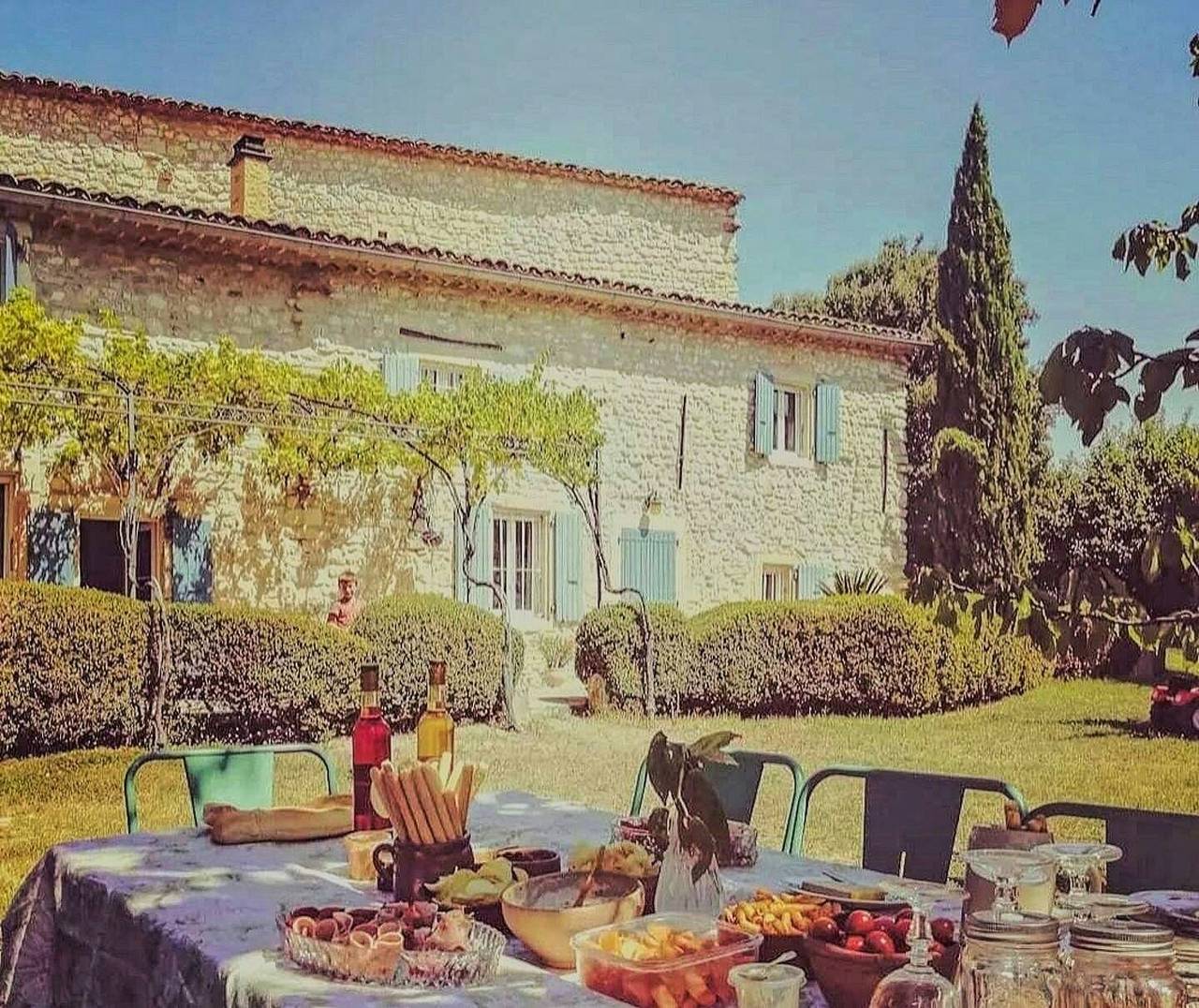 Provencal farmhouse amid lavender fields in Grignan, Nyons region