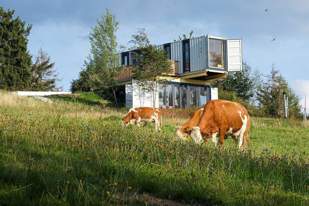 Bergheim Container Lofts, Urlaub direkt in der Ski & Bikewelt, Container \"Drop\" in Schöneck (Sachsen), Chemnitz und Umgebung