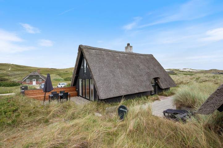 Reetgedecktes Ferienhaus nur 150 Meter vom Strand entfernt in Skodbjerge, Haurvig