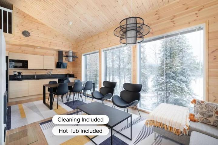 Ferienhaus für 10 Personen, mit Terrasse und Whirlpool sowie Garten und Sauna in Pudasjärvi