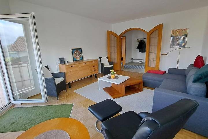 Ferienwohnung für 4 Personen, mit Balkon und Terrasse sowie Ausblick