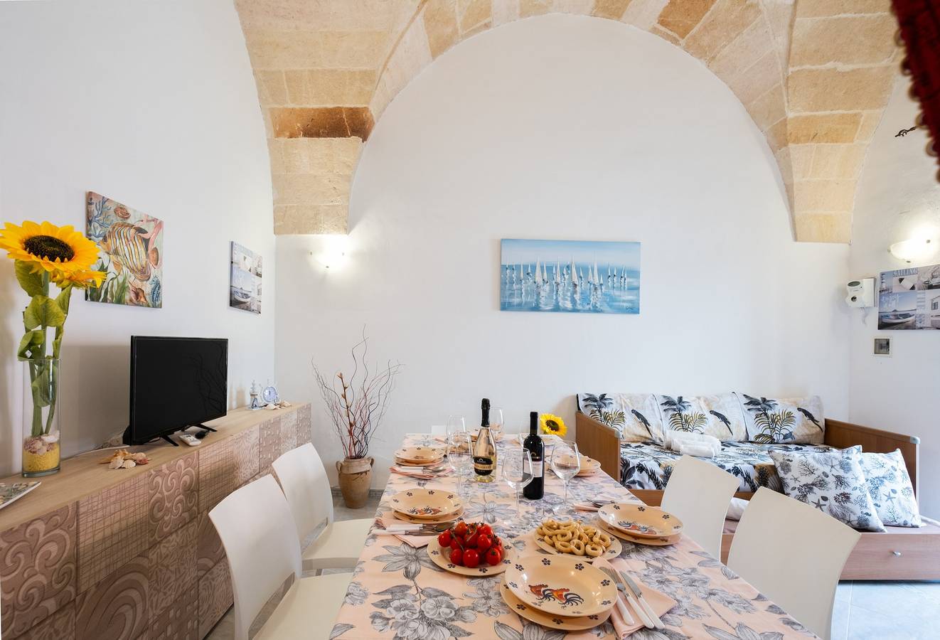 Ferienhaus 'Villetta Fronte Mare White Beach' mit privatem Garten und Klimaanlage in Porto Cesareo, Golf von Tarent