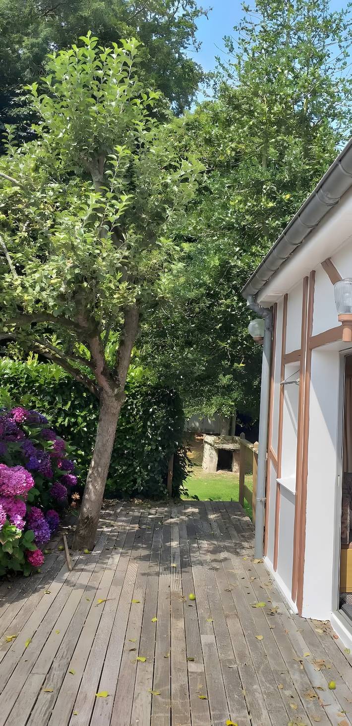 Chalet 'Bungalow Chouette' avec terrasse privée et jardin privé in Néville, Région de Dieppe