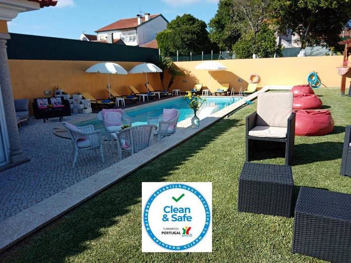 Casa de huéspuedes para 4 personas, con Jacuzzi y Terraza además de Jardín y Piscina en Aveiro