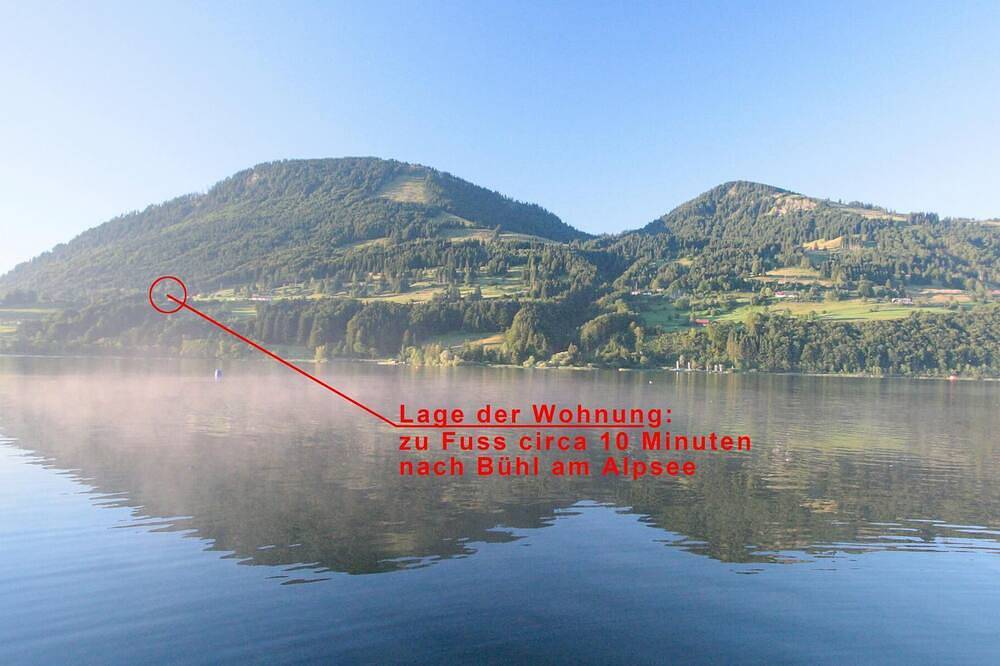 Ganze Wohnung, Allgäu Ferienwohnung am Alpsee  Blick auf den Grünten in Bühl am Alpsee, Immenstadt