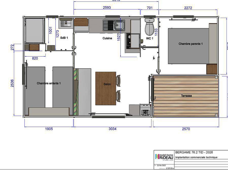 Camping Du Vieux Verger Ty Noul - Mobilhome 4 personnes - Mobilhome Privilege - Reinette - 2 chambres - Dimanche in Névez, Côte de Cornouaille