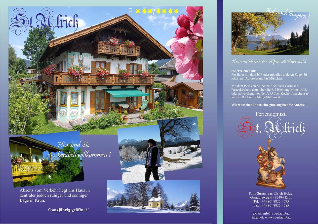 Entire holiday apartment, ***apartment/1 bedroom/shower, Wc in Krün, Bavarian Alps