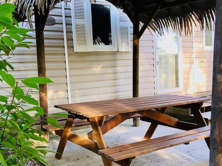 Camping La Grange Neuve - Mobilheim 4 personen - Confort Tv - Gartenviertel in Sigean, Mittelmeerküste (Frankreich)