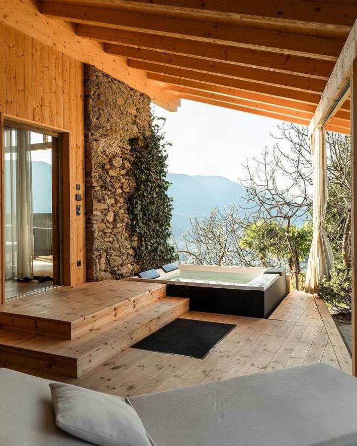 Lodge für 4 Personen, mit Pool und Sauna sowie Ausblick und Garten in Südtirol - 3
