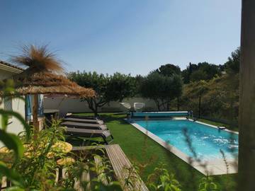 Gîte pour 4 personnes, avec jardin ainsi que piscine et vue à Moussan