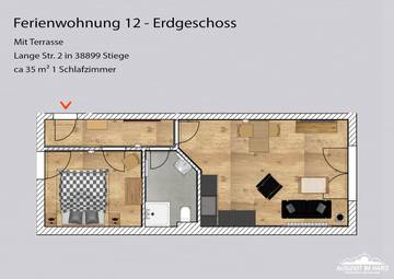 Ferienwohnung für 2 Personen in Stiege im Harz, Harz, Bild 4