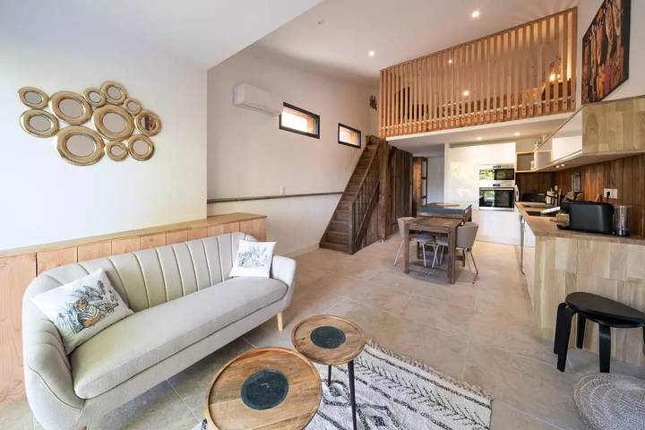 Maison de vacances pour 4 personnes, avec jardin dans Cazaux