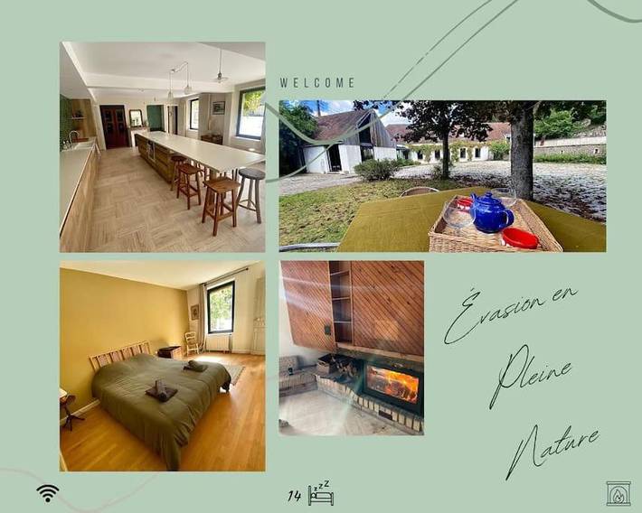 Cottage pour 14 personnes, avec jardin et vue à Boigneville